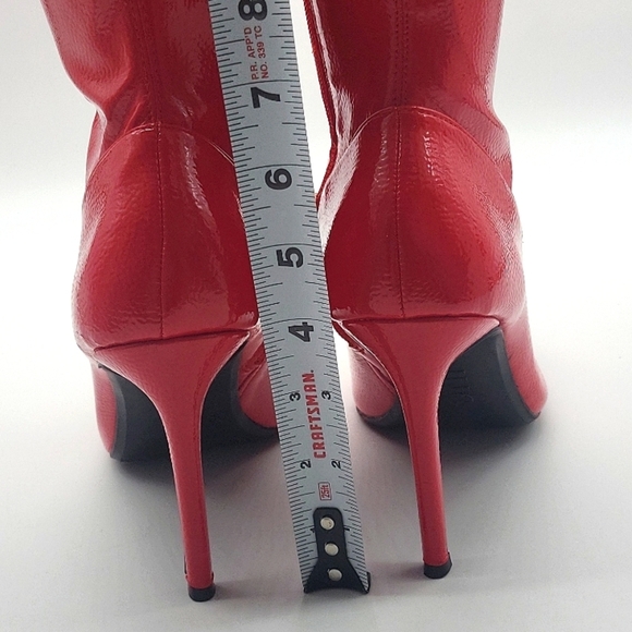 I.N.C. International Concepts Keenahp Red Patent Over-the-Knee Boots 9.5M Vegan - Picture 6 of 12